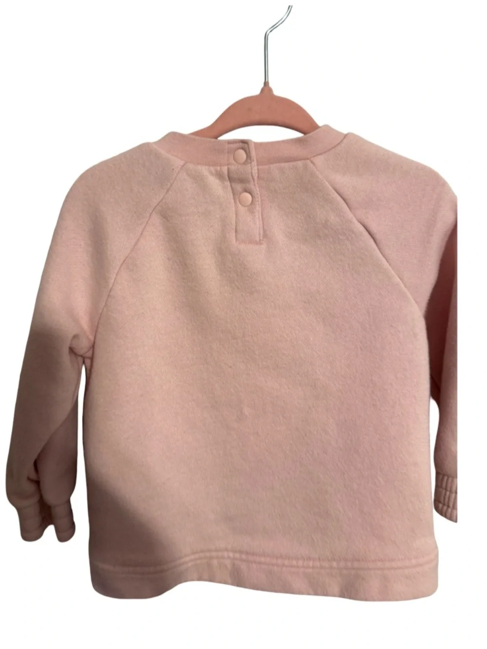 Nike Girls Light Pink Crewneck Sweatshirt Gray & Pink Swoosh Size 18M FLAWED